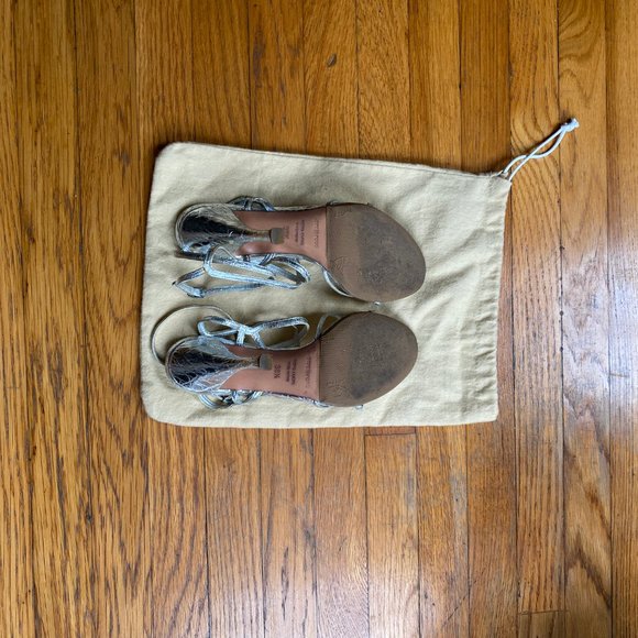 Sergio Rossi silver strappy leather heels - Picture 5 of 16